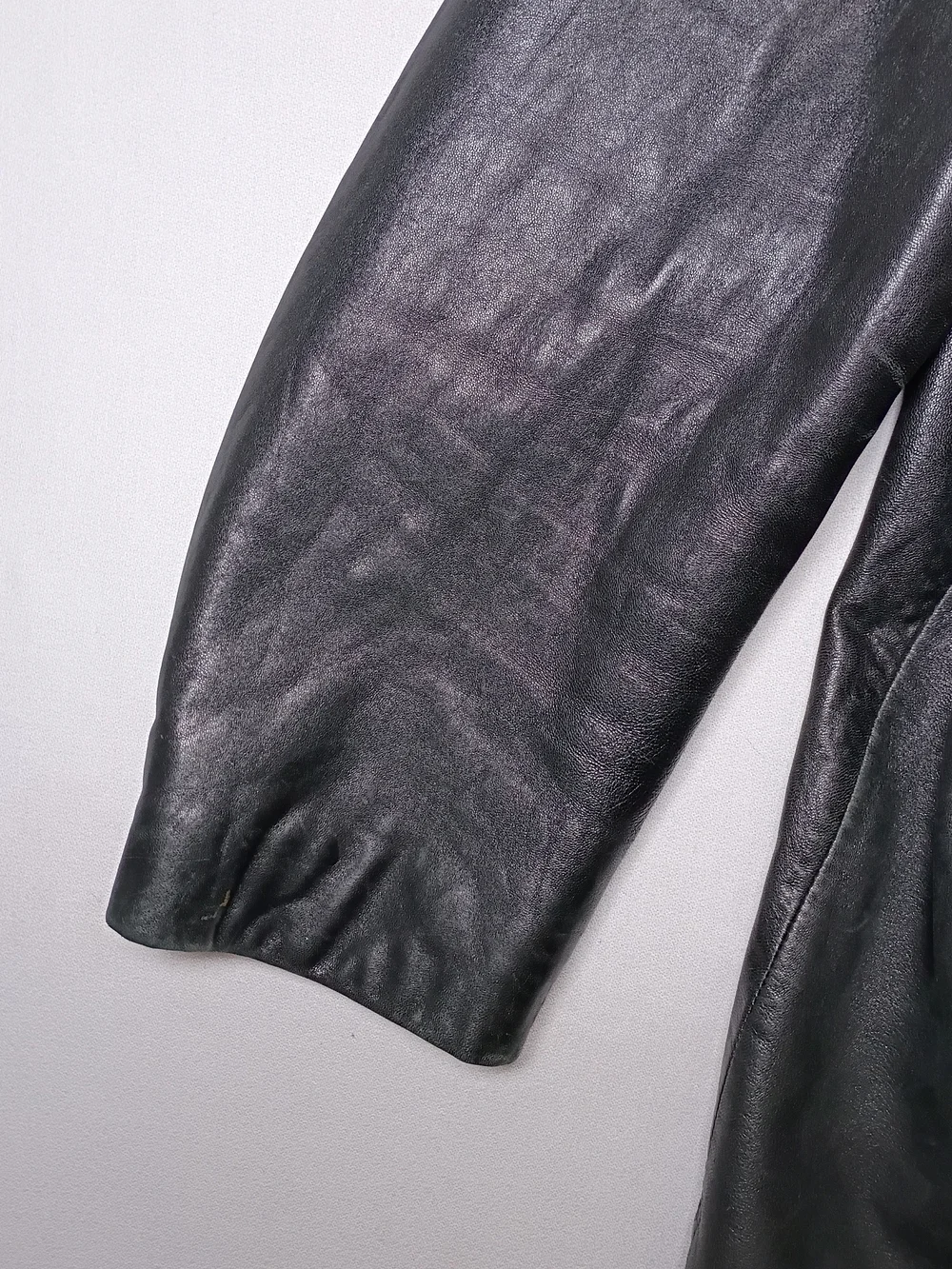 Brandini Le Collezioni Mens Black Leather Insulated Car Coat XL